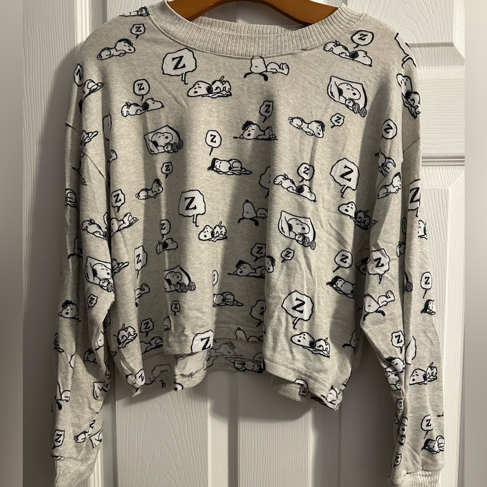 American Eagle Outfitters Snoopy Shorts and Long Sleeve Pajama Set